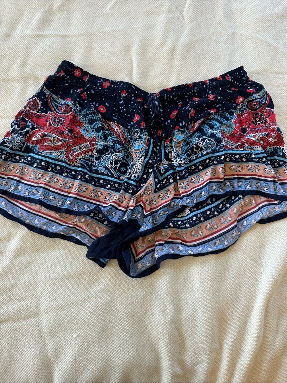 Patrons of Peace Navy Multi Paisley Athletic Shorts